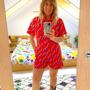 NOOWORKS Shortalls Jumpsuit in “Knives” Pattern